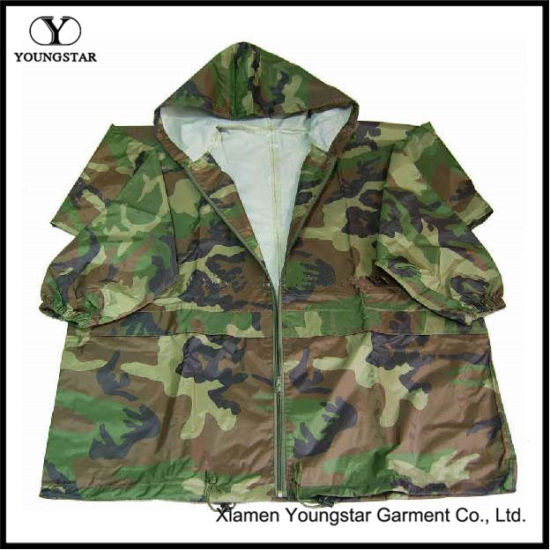 Military Raincoats Double Breasted Waterproof PVC Rain Jacket