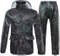 Men′s Rain Jacket, Camouflage Adult Raincoat Waterproof Outdoor Rain Pants Cycling Motorcycle Rain Coat Transparent Hat Poncho Rainwear Set, a, L