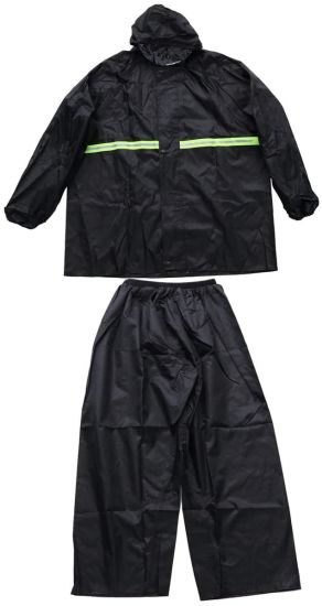 Rain Coats Men Rain Suit Elastic Reflective Portable Rain Poncho Rainwear for Hiking Camping Golf Fishing Size XL (Black)