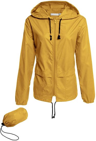 Women′s Waterproof Jacket Outdoor Quick Dry Raincoat Windproof Casual Zipper Windbreaker with Hood