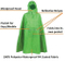 Waterproof Rain Poncho Lightweight Reusable Raincoat with Windproof Hood & Reflective Stripes - Green