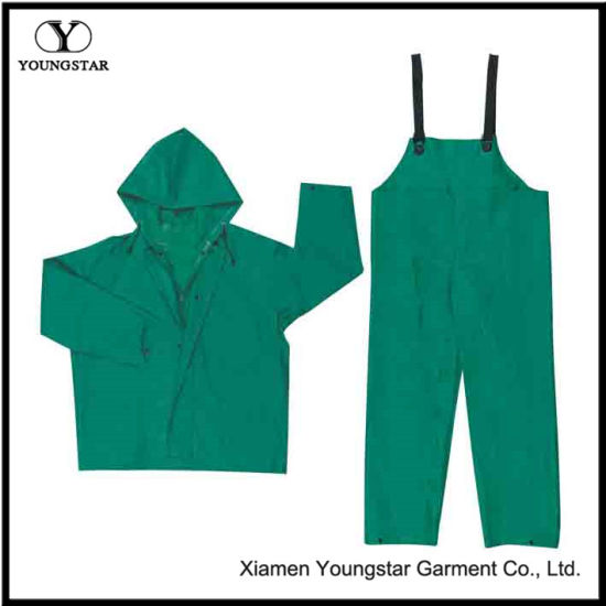 35mm Mens Green PVC/Poly Rain Suit