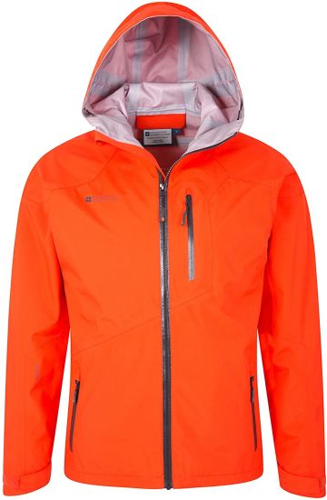 Men Waterproof Jacket - Adjustable Hood & Hem Raincoat, Breathable Coat, Security Pockets, Full Zip Casual Jacket - for Winter, Travelling