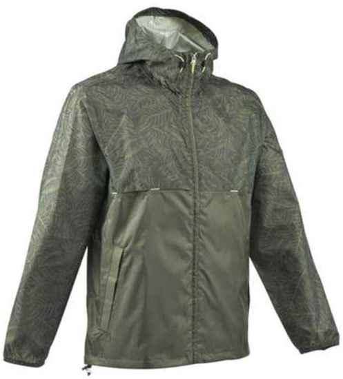 Men′s Hooded Jacket, Long Sleeve Outdoor Waterproof Light Windbreaker Raincoat Jacket, Waterproof Jacket, Adult Windproof Coat (Color: Gray green, Size: XXL)