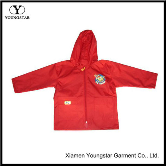 Children PVC Plastic Rain Coat Red Raincoat for Kids