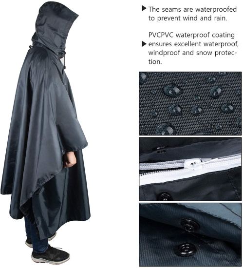 Women Men Unisex Raincoat Wrinkle Reusable Waterproof Rain for Outdoor Activities