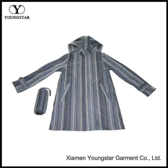Packable Long Pocket Nylon Raincoat Mens Water Repellent Rain Jacket