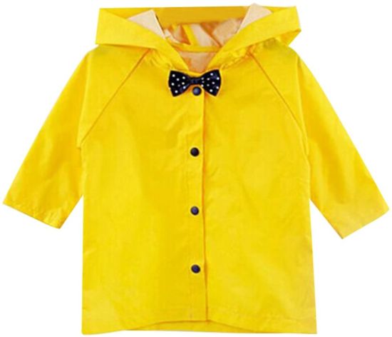Children Poncho Thick Nylon Kids Raincoat (Yellow)