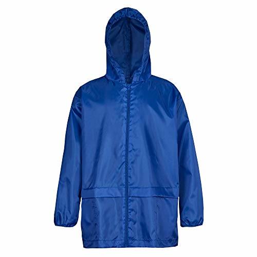 Unisex Kids Boy Girl Waterproof Plain Raincoat Jacket Hooded