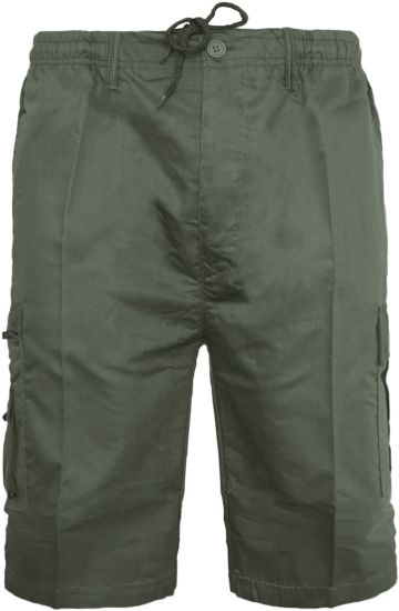 Plain Shorts Cargo Combat Casual Summer Beach Sports Fashion Poly Cotton Travel Pockets Work Short Elasticated Waist Lightweight Half Pants
