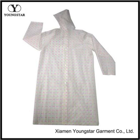 Ys-6202 EVA Printed Kids Girls Raincoats Women Rainwear