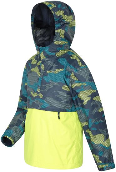 Waterproof Kids Rain Jacket -Half Zip Coat, Lightweight, Breathable, Adjustable Cuffs, Taped Seams -Best for Sports, Gym, Camping, Hiking, Outdoors