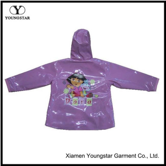 Best Printed Baby Girl Raincoat Cartoon PVC Rain Gear for Kids