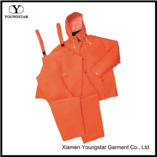 Plastic Mens Orange Rain Suit for Fishing