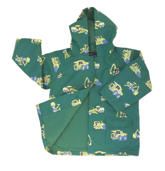 Rains Raincoat Hooded Cute Green PU Toddler Light Rain Jacket