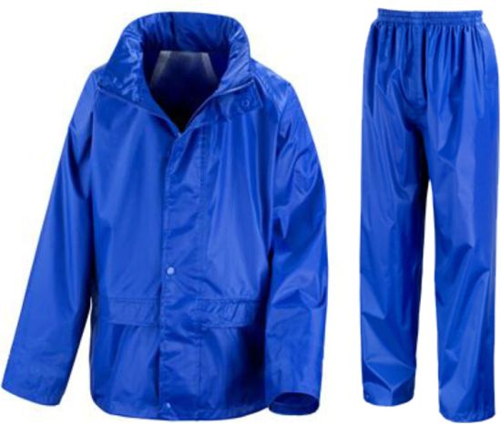 Waterproof Jacket & Trousers Suit Set in Black, Navy Blue or Royal Blue Childs Childrens Boys Girls