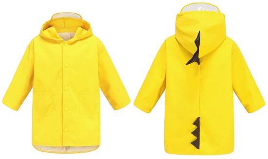 Children′s Raincoat, Kindergarten Raincoat Boys and Girls Small Dinosaur Waterproof Poncho Outdoor (Color: Yellow, Size: XXL)