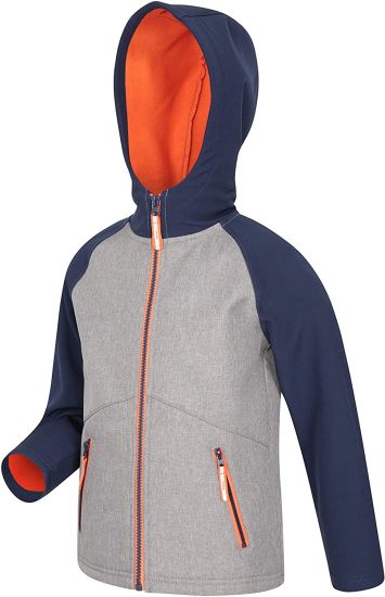 Kids Water Resistant Softshell - Lightweight Girls & Boys Shell Rain Jacket, Bonded Fleece Inner Coatg
