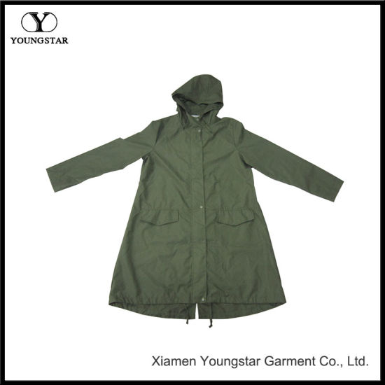 Dark Green Long Raincoat with Hot Sale Products