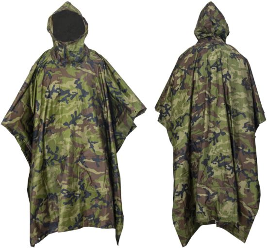 Waterproof Hooded Poncho Outdoor Camping Hiking Rain Cover
