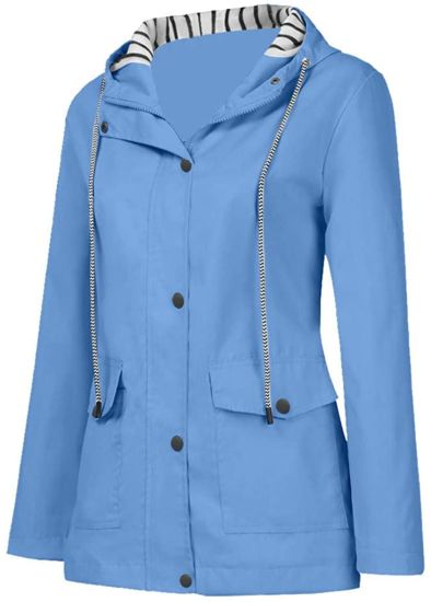 Women Solid Rain Jacket Outdoor Plus Size Waterproof Hooded Raincoat Windproof Christmas Merry Christmas Ladies Gift