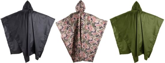 Men′s and Women′s Camouflage Outdoor Poncho Summer Raincoat