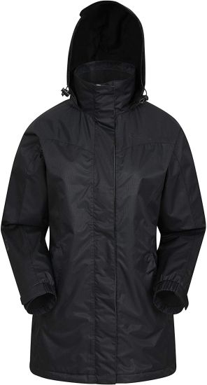 Mountain Warehouse Guelder Womens Winter Long Jacket - Waterproof Rain Coat, Zipped Ladies Coat, Taped Seams, Pack Away Hoodie, Casual Jacket - for Autumn Trave