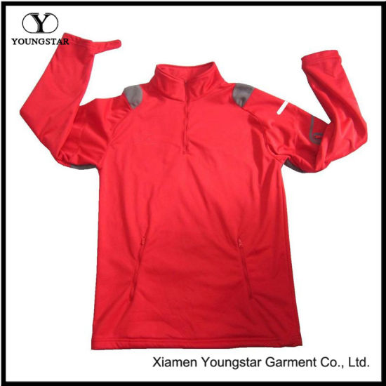 Mens Red Lightweight Fleece Pullover Waterproof Breathable Softshell Jacket